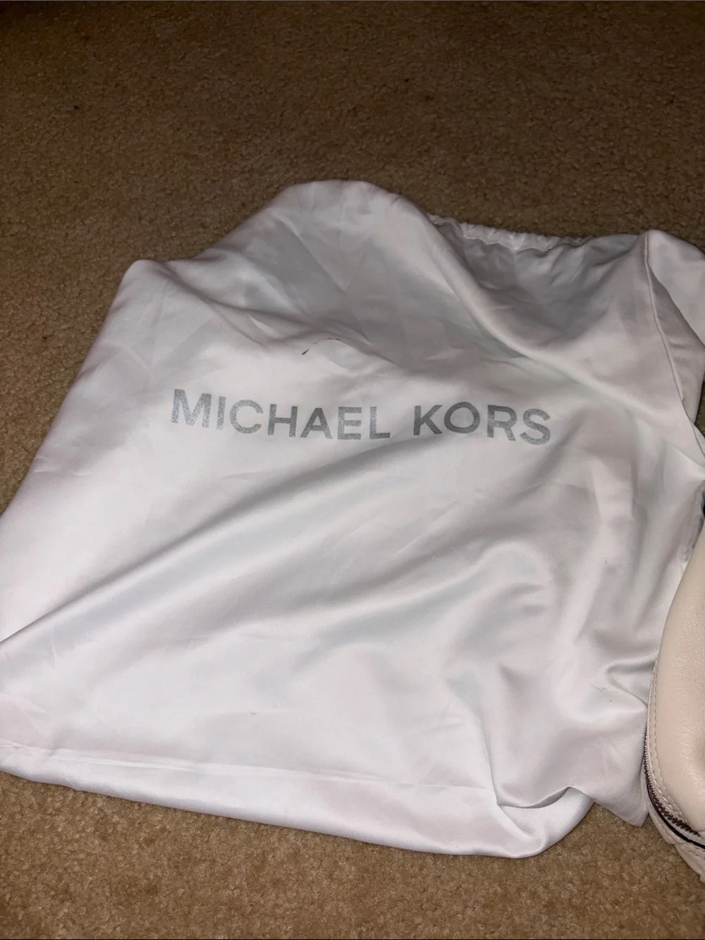 Michael Kors Isabel Large Convertible Shoulder White Leather Bag Python Accent